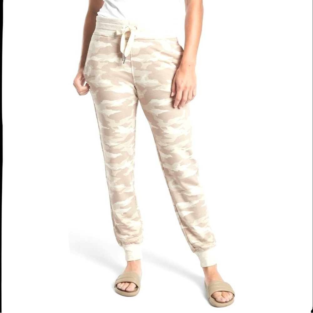 Athleta Balance Printed Jogger Pants Oatmeal Heather